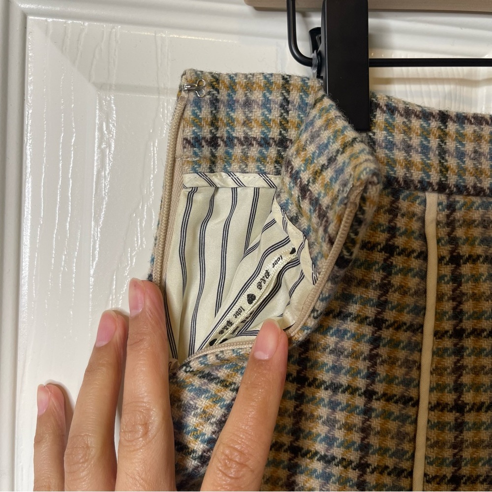 Women’s Y2K Juicy Couture Wool Mini Skirt Patterned Pleated Size M - Picture 5 of 8